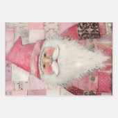 Schattige Roze Kerstmis Kerstman Thema Mix Inpakpapier Vel (Voorkant 3)