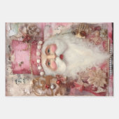 Schattige Roze Kerstmis Kerstman Thema Mix Inpakpapier Vel (Voorkant)