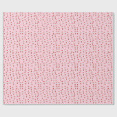 Schattige roze kerstpatroon met kerstman cadeaupapier (Vlak)