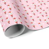 Schattige roze kerstpatroon met kerstman cadeaupapier (Rol Hoek)