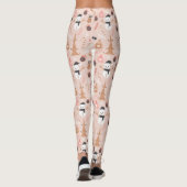 Schattige roze kerstpatroon met kerstman leggings (Achterkant)