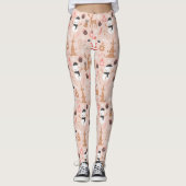 Schattige roze kerstpatroon met kerstman leggings (Voorkant)