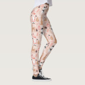 Schattige roze kerstpatroon met kerstman leggings (Rechts)