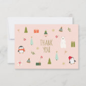 Schattige roze kerstsymbolen (Voorkant)