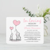 Schattige Roze Kinder- In Loving Memory-Rouwdienst Kaart (Staand voorkant)