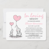 Schattige Roze Kinder- In Loving Memory-Rouwdienst Kaart (Voorkant)