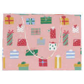 Schattige Roze Kinder vakantie kerstpakket Cadeau Groot Cadeauzakje (Achterkant)