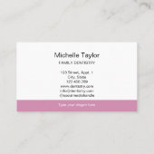 Schattige roze kinderfamilie tandarts visitekaartje (Achterkant)