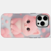 Schattige Roze Kitten met Fluffy Pom-Poms Case-Mate iPhone Case (Achterkant (horizontaal))