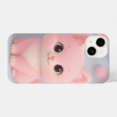 Schattige Roze Kitten met Fluffy Pom-Poms iPhone Hoesje (Achterkant horizontaal)