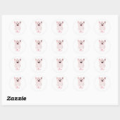 Schattige roze kitten ronde sticker (Vel)