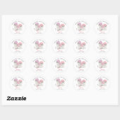 Schattige roze kitten tweeling Baby shower gunst Ronde Sticker (Vel)