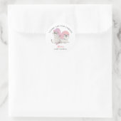Schattige roze kitten tweeling Baby shower gunst Ronde Sticker (Tas)