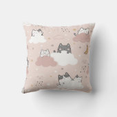 Schattige roze kittenpatroon kussen (Achterkant)