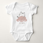 Schattige roze kittenpatroon romper (Voorkant)