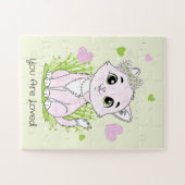Schattige roze kitty legpuzzel (Horizontaal)
