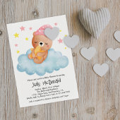 Schattige Roze Klein Beer Baby shower Kaart