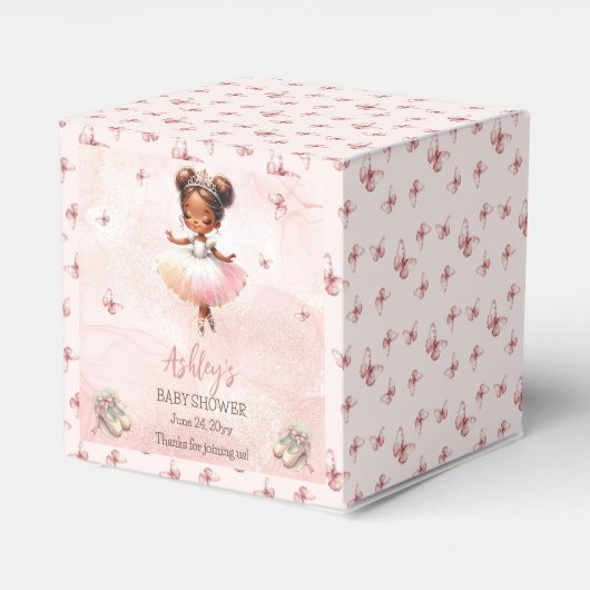 Schattige Roze Kleine Ballerina Tutu Meisje Baby s Bedankdoosjes (Achterkant)