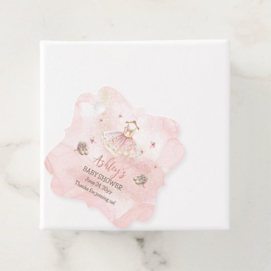 Schattige Roze Kleine Ballerina Tutu Meisje Baby s Bedankjes Labels (In situ)