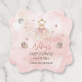 Schattige Roze Kleine Ballerina Tutu Meisje Baby s Bedankjes Labels (Voorkant)