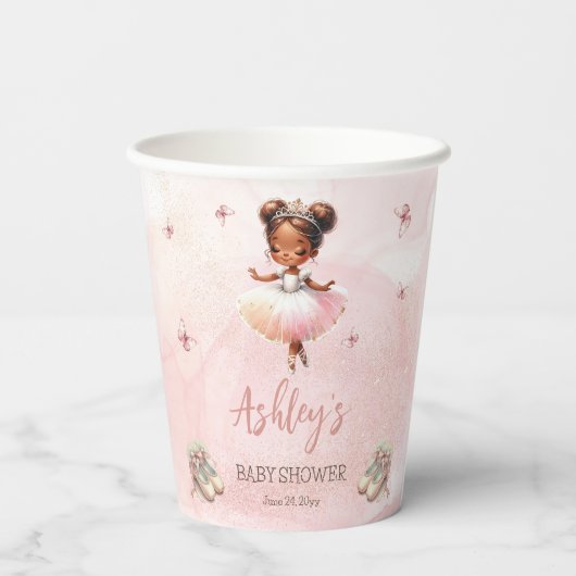 Schattige Roze Kleine Ballerina Tutu Meisje Baby s Papieren Bekers (Achterkant)