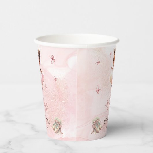 Schattige Roze Kleine Ballerina Tutu Meisje Baby s Papieren Bekers (Rechts)