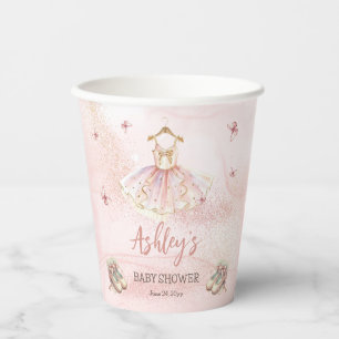 Schattige Roze Kleine Ballerina Tutu Meisje Baby s Papieren Bekers