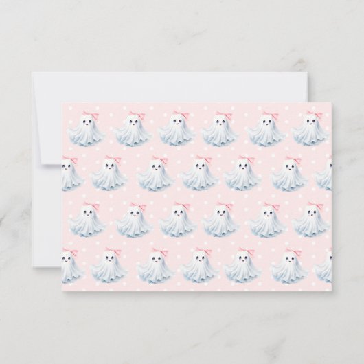 Schattige Roze Kleine Boo Baby shower Dank u kaart (Achterkant)