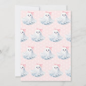 Schattige Roze Kleine Boo Ghost Bow Baby Girl Show Kaart (Achterkant)