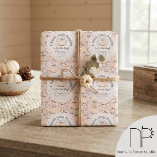 Schattige Roze Kleine Pompoen Herfst Baby Shower Cadeaupapier