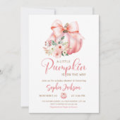 Schattige Roze Kleine Pompoenen Baby shower Kaart (Voorkant)