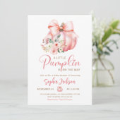 Schattige Roze Kleine Pompoenen Baby shower Kaart (Staand voorkant)