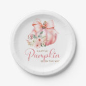Schattige Roze Kleine Pompoenen Baby shower Papieren Bordje (Voorkant)
