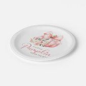 Schattige Roze Kleine Pompoenen Baby shower Papieren Bordje (Gekanteld)