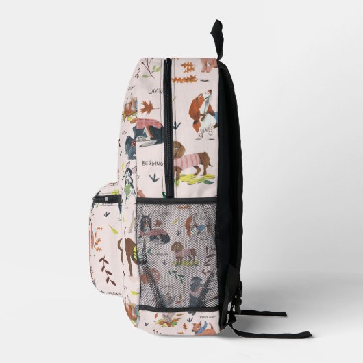 Schattige Roze Kleine Puppy Dog Pet Pattern Bedrukte Rugzak (Rechts)