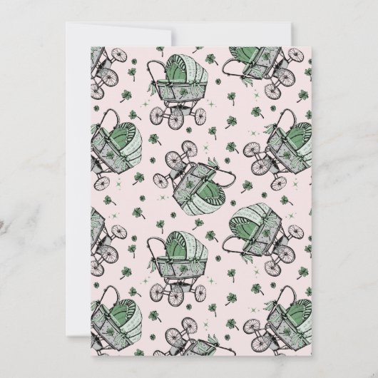 Schattige Roze Kleine Shamrock St Patricks Baby sh Kaart (Achterkant)