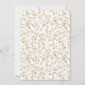 Schattige roze kleine wilde bloem boho baby meisje kaart (Achterkant)