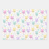 Schattige Roze Kleurrijke Kitten Kitty Cat Lover P Inpakpapier Vel (Voorkant 3)