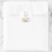 Schattige Roze Konijn 2 Twee Verjaardag Ronde Sticker (Tas)