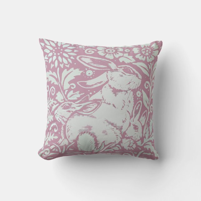 Schattige Roze Konijn Baby Konijn Pastel Kinderkam Kussen (Voorkant)