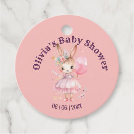 Schattige Roze Konijn Baby shower Bedankjes Labels