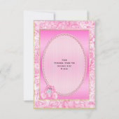 Schattige Roze Konijn Baby Shower Bedankt (Achterkant)
