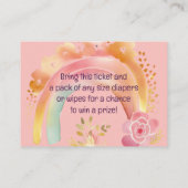 Schattige Roze Konijn Baby shower Informatiekaartje (Achterkant)