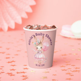 Schattige Roze Konijn Baby shower Papieren Bekers