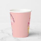 Schattige Roze Konijn Baby shower Papieren Bekers (Links)