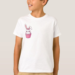 Schattige Roze Konijn Cupcake Kinderen T-shirt
