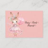 Schattige Roze Konijn met Ballon Baby Boek Aanvraa Informatiekaartje (Achterkant)