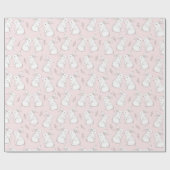 Schattige roze konijn paaspatroon cadeaupapier (Vlak)