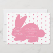 Schattige roze konijn Polkadots Baby shower Kaart (Voorkant)