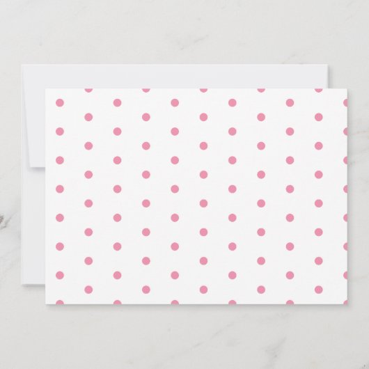 Schattige roze konijn Polkadots Baby shower Kaart (Achterkant)